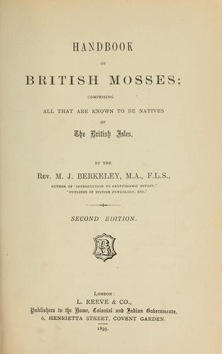 Cover for Handbook of British mosses