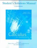 Cover for Student's Solutions Manual to accompany Calculus