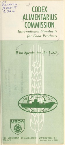 Cover for Codex alimentarius commission