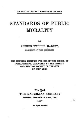 Cover for Standards of public morality.