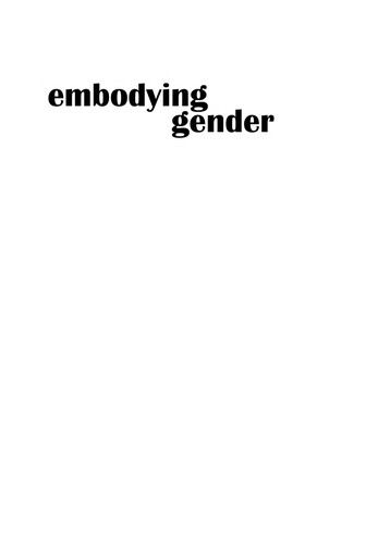 Cover for EMBODYING GENDER.