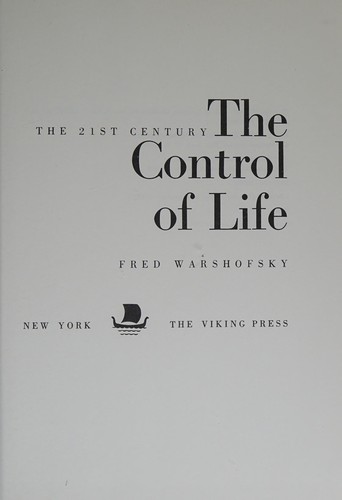 Cover for The Control of Life