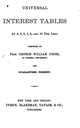 Cover for Universal Interest Tables at 4, 5, 6, 7, 8, and 10 Per Cent