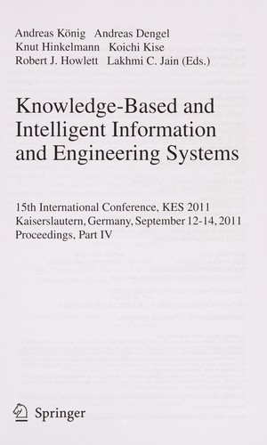 Cover for Knowledge-Based and Intelligent Information and Engineering Systems