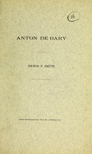 Cover for Anton de Bary