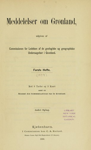 Cover for Meddelelser om Grønland