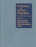 Cover for Afro-American Writers from the Harlem Renaissance to 1940 (Dictionary of Literary Biography)