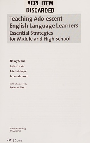 Cover for Teaching adolescent English language learners