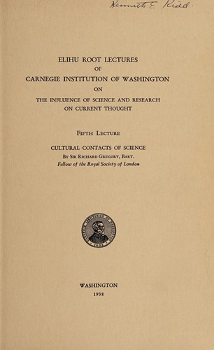 Cover for Cultural contacts of science