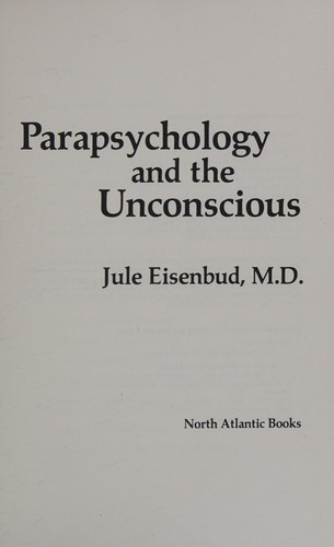 Cover for Parapsychology and the unconscious