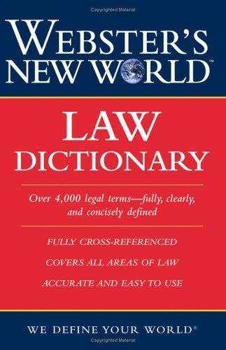 Cover for Webster's New World Law Dictionary