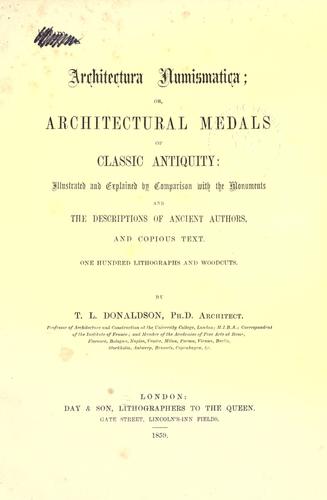Cover for Architectura numismatica