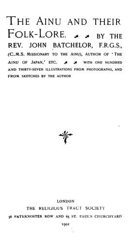 Cover for Ainu and their folk-lore