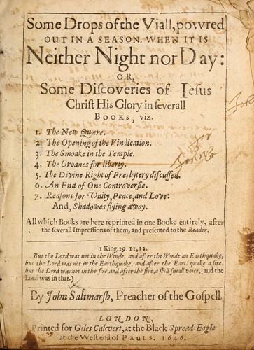 Cover for Some drops of the viall powred out in a season when it is neither night nor day