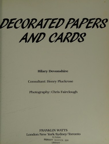 Cover for Decorated Papers and Cards (Fresh Start)