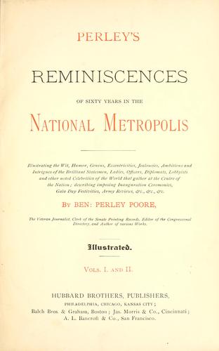 Cover for Perley's reminiscences of sixty years in the national metropolis