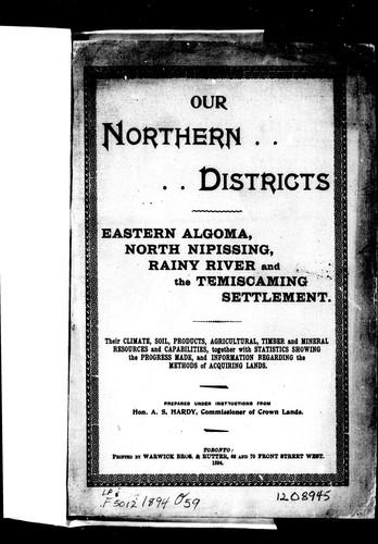 Cover for Our northern districts