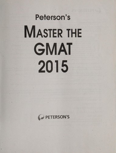 Cover for Peterson's Master the GMAT, 2015