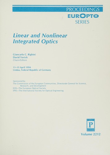Cover for Linear and nonlinear integrated optics