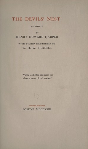 Cover for The devils' nest (a novel)