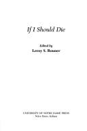 Cover for If I Should Die (Boston University Studies in Philosophy and Religion)