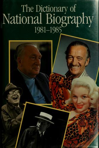 Cover for The Dictionary of national biography, 1981-1985
