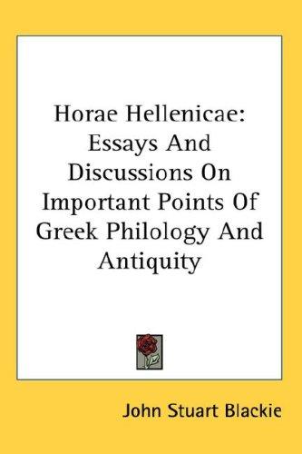 Cover for Horae Hellenicae