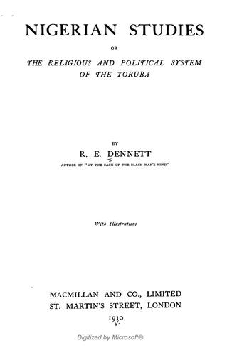 Cover for Nigerian studies