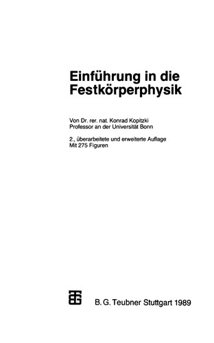 Cover for Einführung in die Festkörperphysik