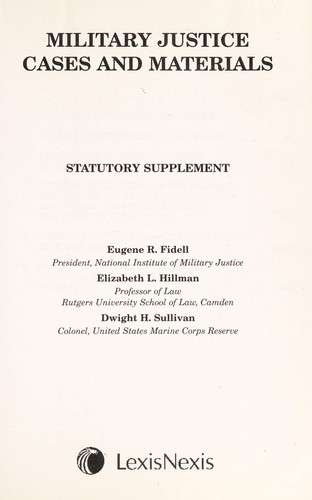 Cover for Military justice