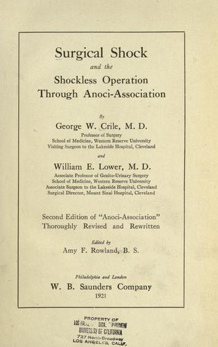 Cover for Surgical shock and the shockless operation through anoci-association