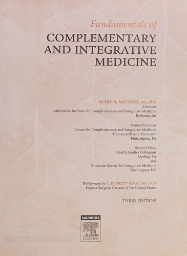 Cover for Fundamentals of complementary and integrative medicine