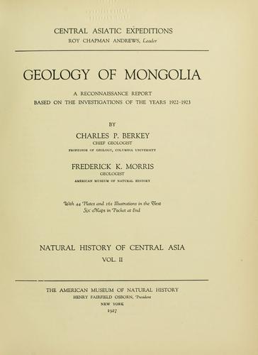 Cover for Geology of Mongolia