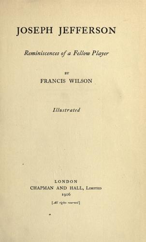 Cover for Joseph Jefferson