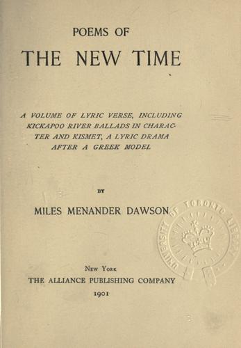 Cover for Poems of the new time