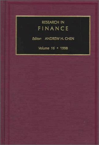 Cover for Research in Finance, Volume 16 (Research in Finance)