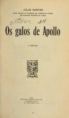 Cover for Os galos de Apollo