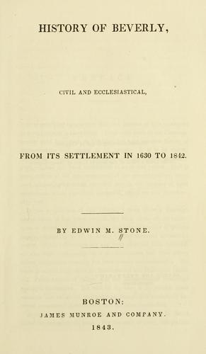 Cover for History of Beverly