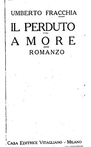 Cover for Il perduto amore