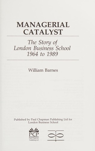 Cover for Managerial Catalyst