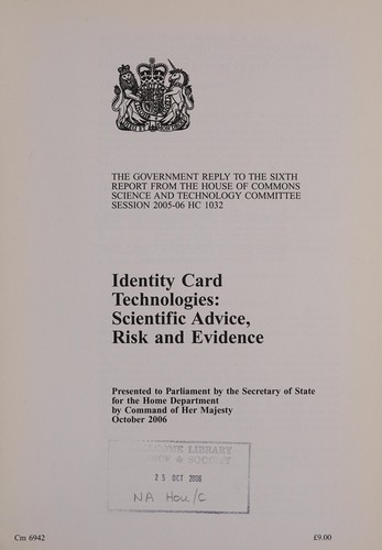 Cover for The Government reply to the sixth report from the House of Commons Science and Technology Committee session 2005-06 HC 1032