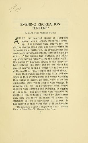 Cover for Evening recreation centers