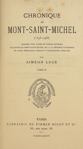Cover for Chronique du Mont-Saint-Michel (1343-1468)
