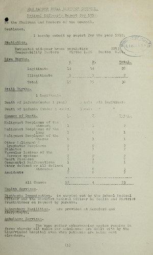 Cover for [Report 1952]