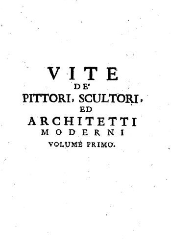 Cover for Vite de' pittori, scultori, ed architetti moderni