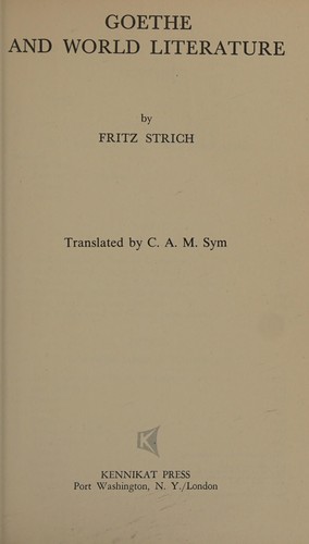 Cover for Goethe and world literature.