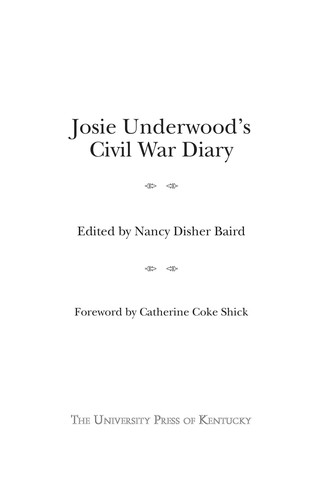 Cover for Josie Underwood's Civil War diary
