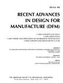 Cover for Recent Advances in Design for Manufacture