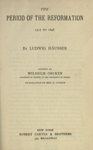 Cover for period of the Reformation, 1517-1648