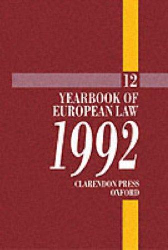 Cover for Yearbook of European Law: Volume 12